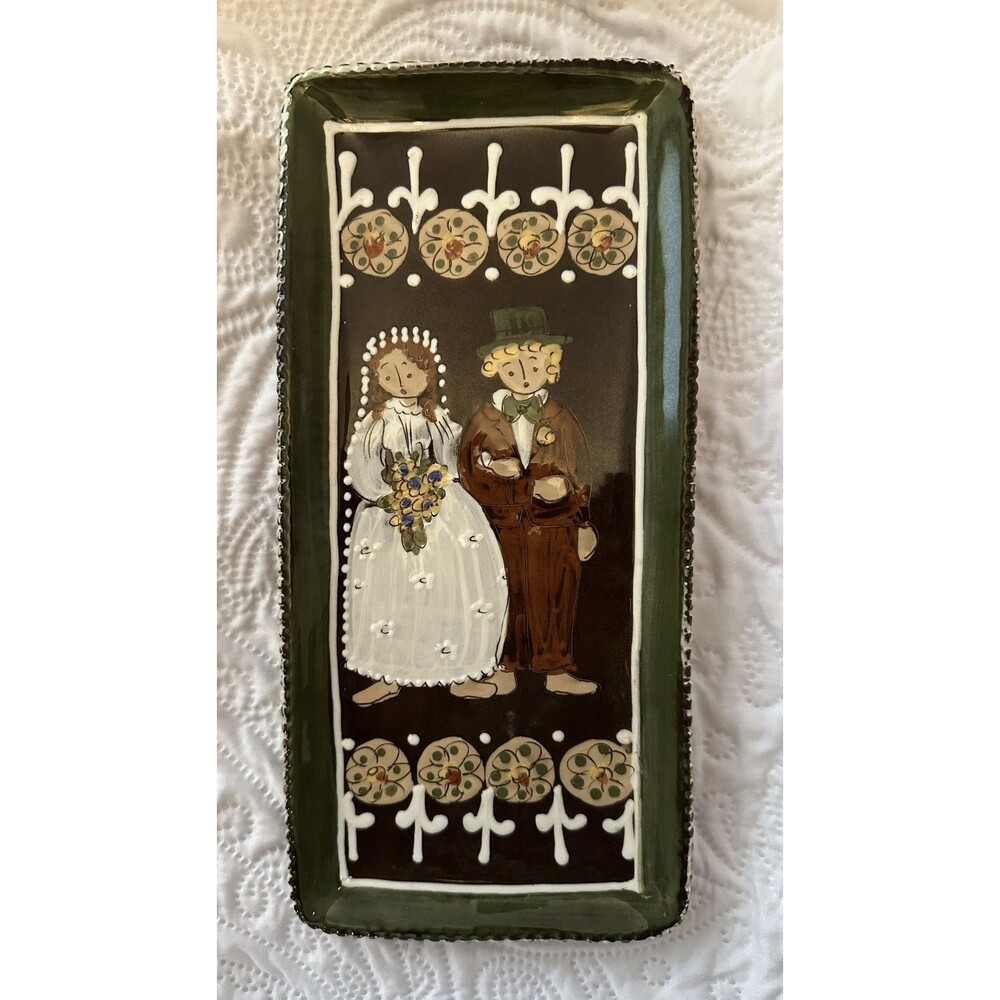 Rare Signed Kohler Biel Vintage Hand Crafted Wedding Tray